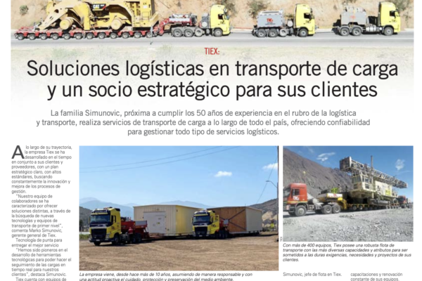 Soluciones logísticas en transporte de carga y un socio estratégico para sus clientes.El Mercurio Proveedores de la Minería